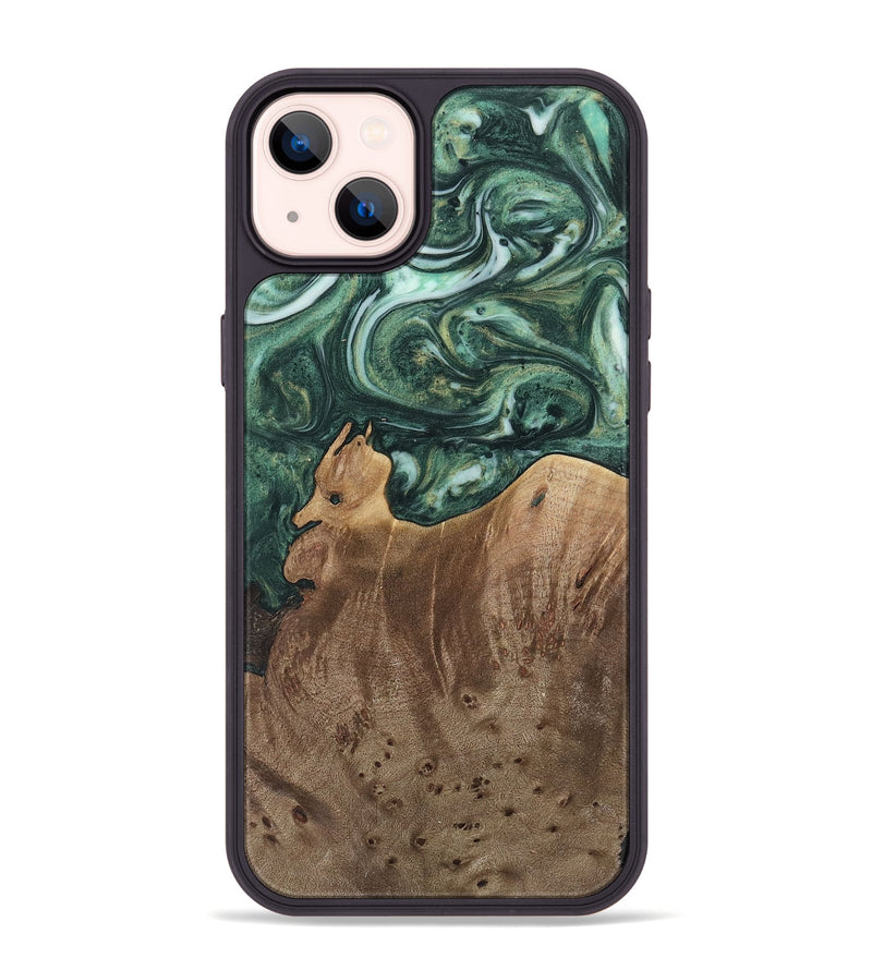 iPhone 14 Plus Wood Phone Case - Donita (Green, 741546)