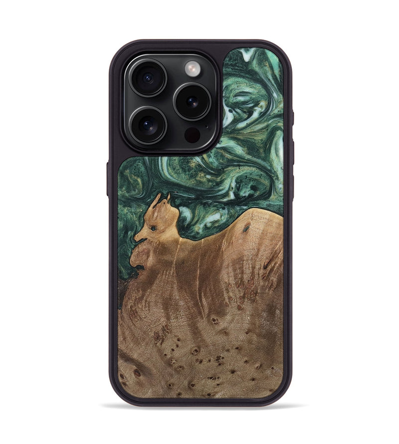 iPhone 15 Pro Wood Phone Case - Donita (Green, 741546)