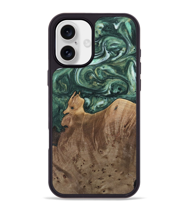 iPhone 16 Plus Wood Phone Case - Donita (Green, 741546)