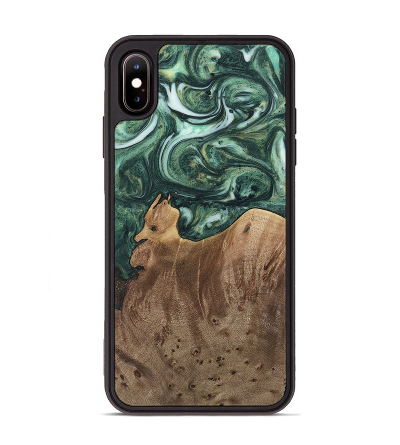 iPhone Xs Max Wood Phone Case - Donita (Green, 741546)