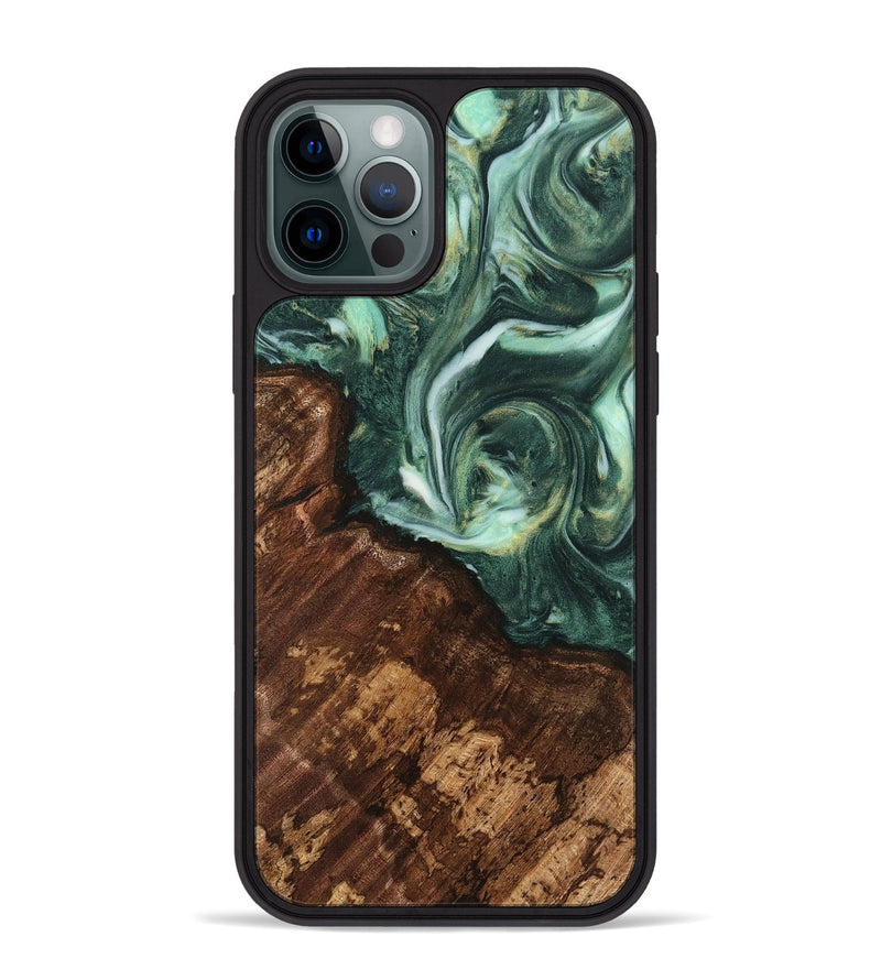 iPhone 12 Pro Max Wood Phone Case - Gideon (Green, 741576)