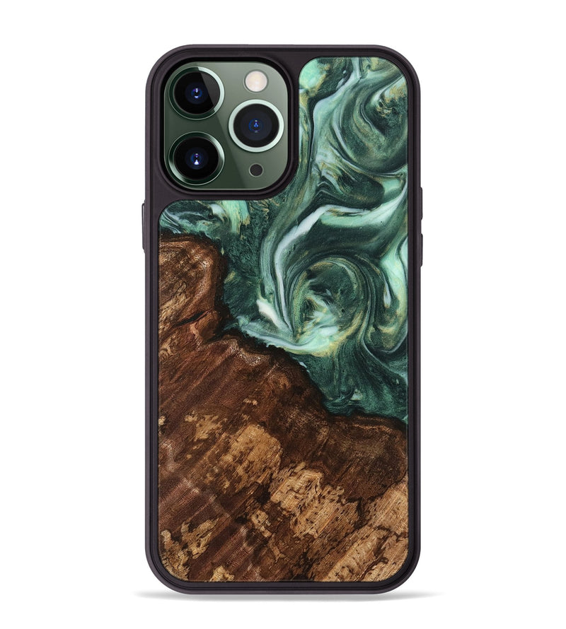 iPhone 13 Pro Max Wood Phone Case - Gideon (Green, 741576)