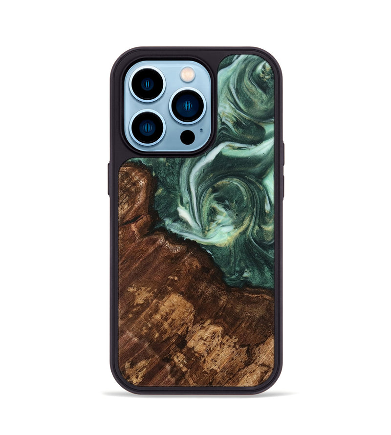 iPhone 14 Pro Wood Phone Case - Gideon (Green, 741576)