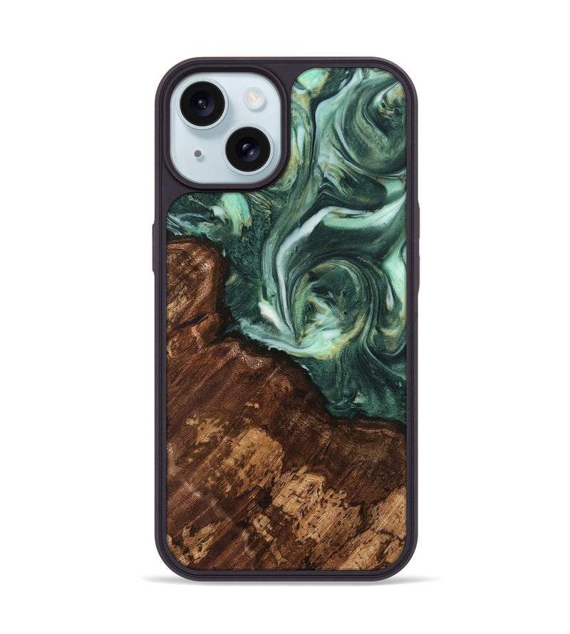 iPhone 15 Wood Phone Case - Gideon (Green, 741576)