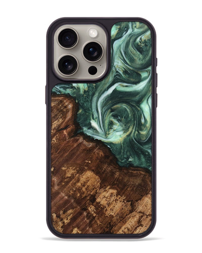 iPhone 15 Pro Max Wood Phone Case - Gideon (Green, 741576)