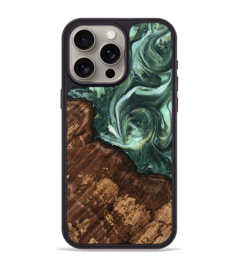 iPhone 15 Pro Max Wood Phone Case - Gideon (Green, 741576)