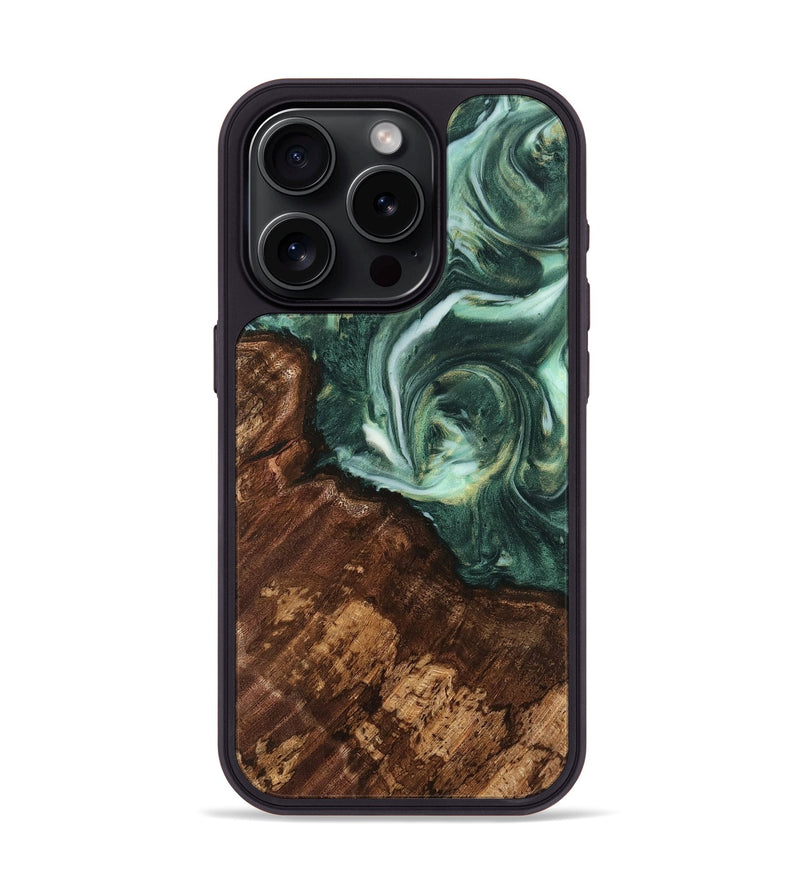 iPhone 15 Pro Wood Phone Case - Gideon (Green, 741576)