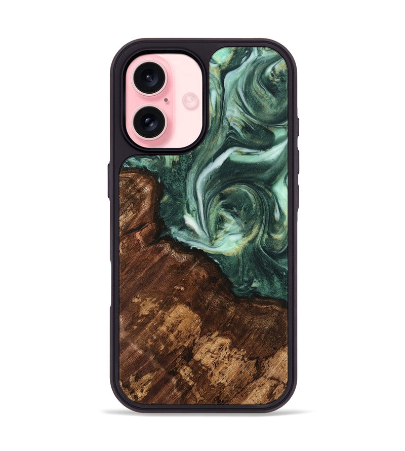 iPhone 16 Wood Phone Case - Gideon (Green, 741576)