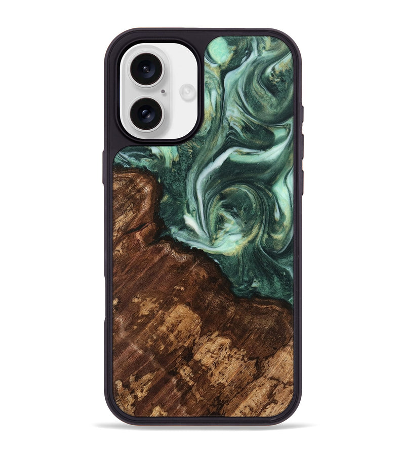 iPhone 16 Plus Wood Phone Case - Gideon (Green, 741576)