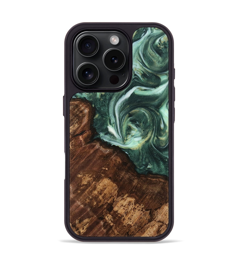 iPhone 16 Pro Wood Phone Case - Gideon (Green, 741576)