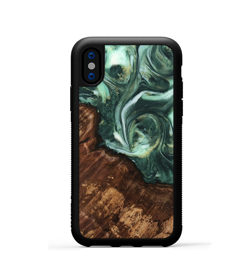 iPhone Xs Wood Phone Case - Gideon (Green, 741576)