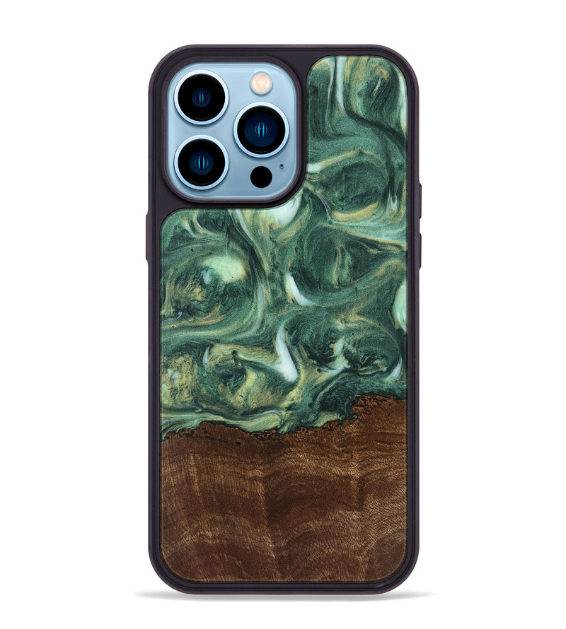 iPhone 14 Pro Max Wood Phone Case - Anibal (Green, 741594)