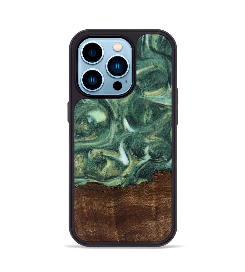 iPhone 14 Pro Wood Phone Case - Anibal (Green, 741594)