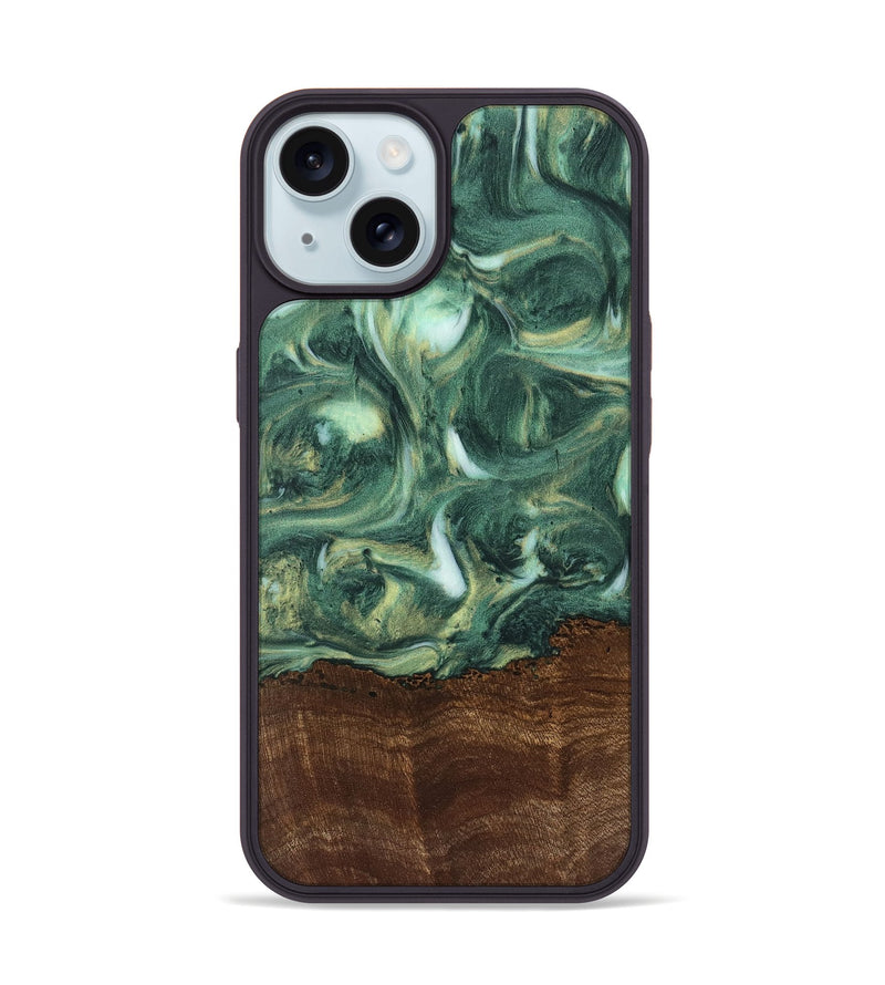 iPhone 15 Wood Phone Case - Anibal (Green, 741594)