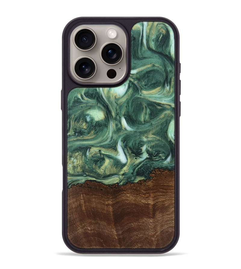 iPhone 16 Pro Max Wood Phone Case - Anibal (Green, 741594)