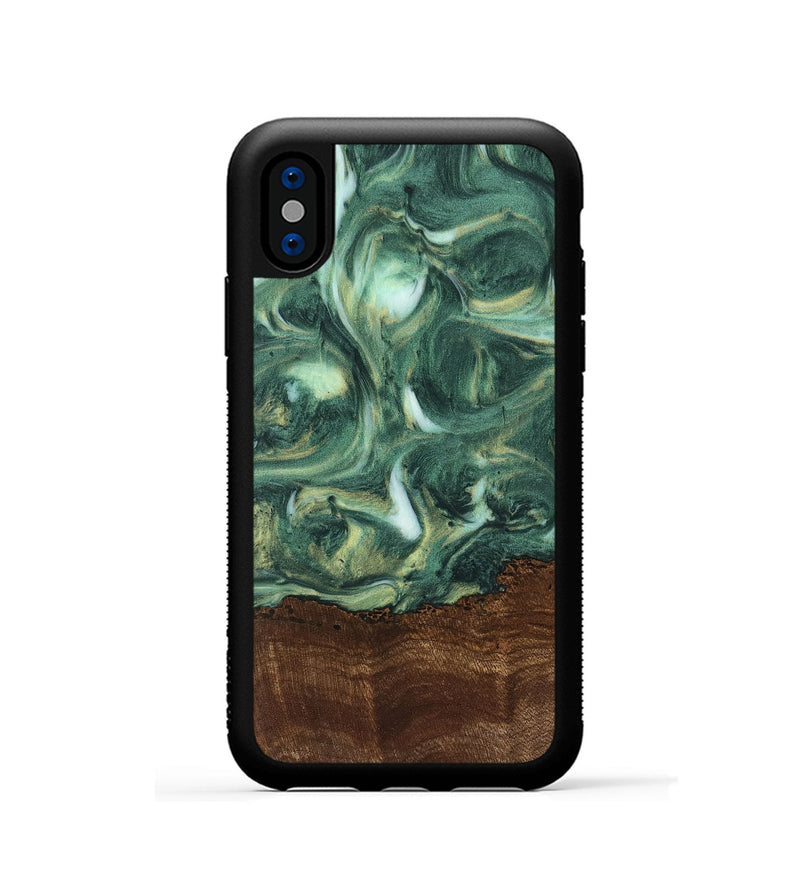 iPhone Xs Wood Phone Case - Anibal (Green, 741594)