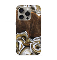 iPhone 16 Pro Wood Live Edge Phone Case - Idamae (Black & White, 741600)