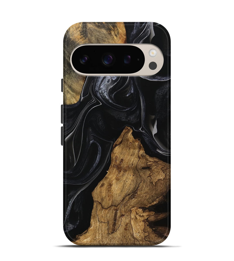 Pixel 9 Pro Wood Live Edge Phone Case - Iraj (Black & White, 741601)