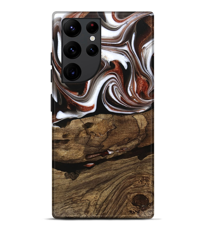 Galaxy S22 Ultra Wood Live Edge Phone Case - Harm (Black & White, 741602)