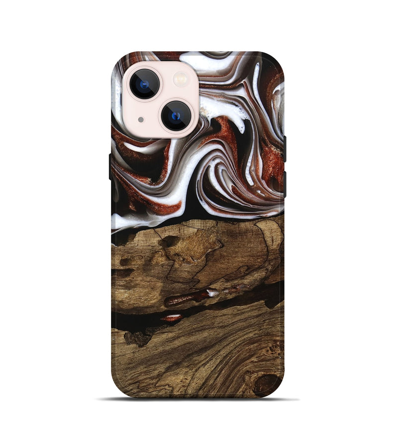 iPhone 13 mini Wood Live Edge Phone Case - Harm (Black & White, 741602)