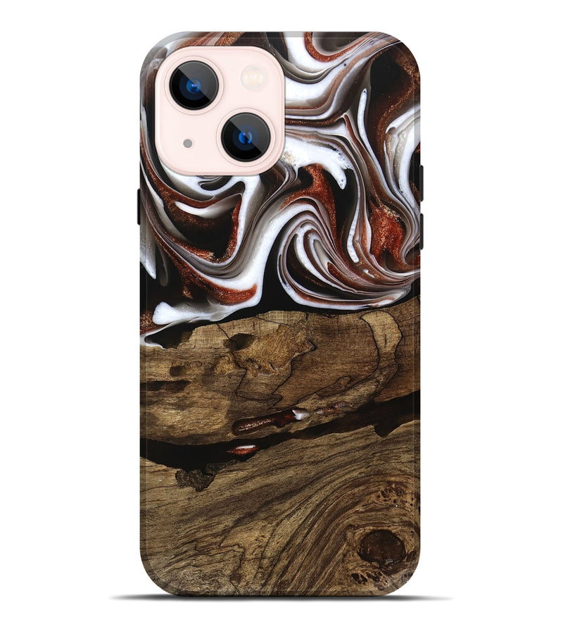 iPhone 14 Plus Wood Live Edge Phone Case - Harm (Black & White, 741602)