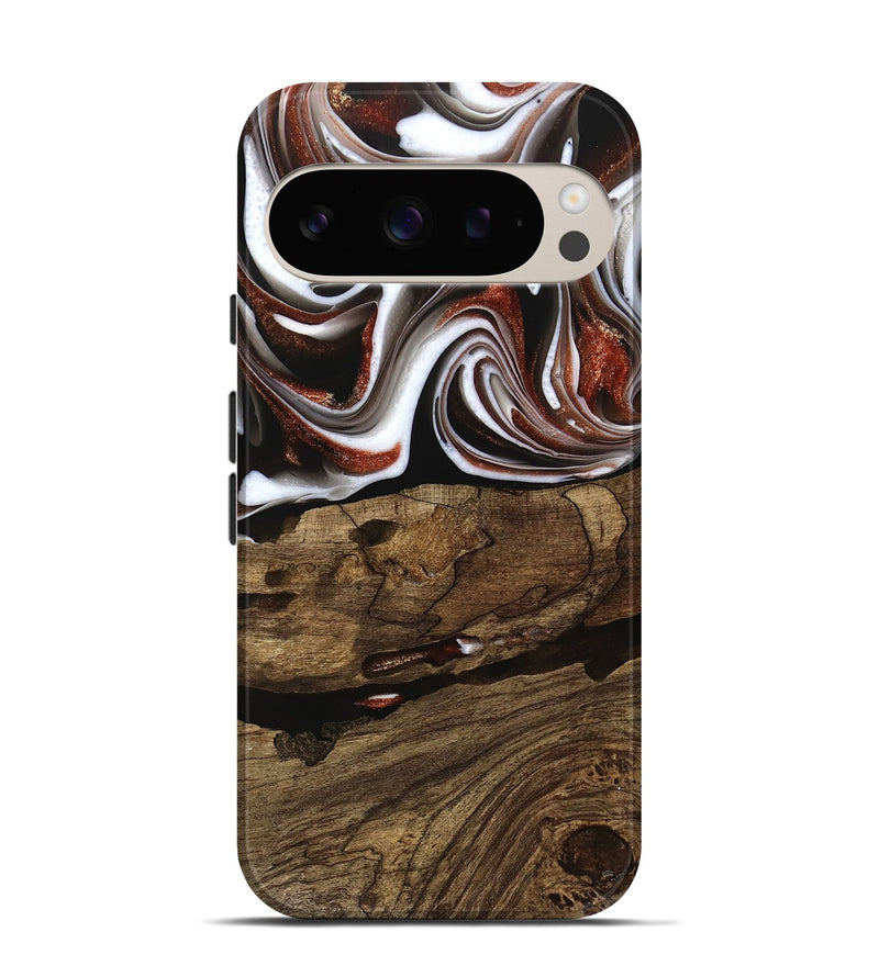 Pixel 9 Pro Wood Live Edge Phone Case - Harm (Black & White, 741602)