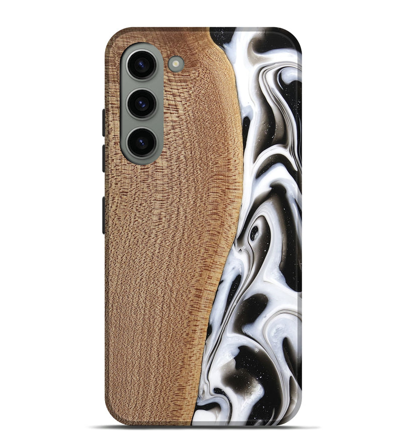 Galaxy S23 Plus Wood Live Edge Phone Case - Michiel (Black & White, 741603)