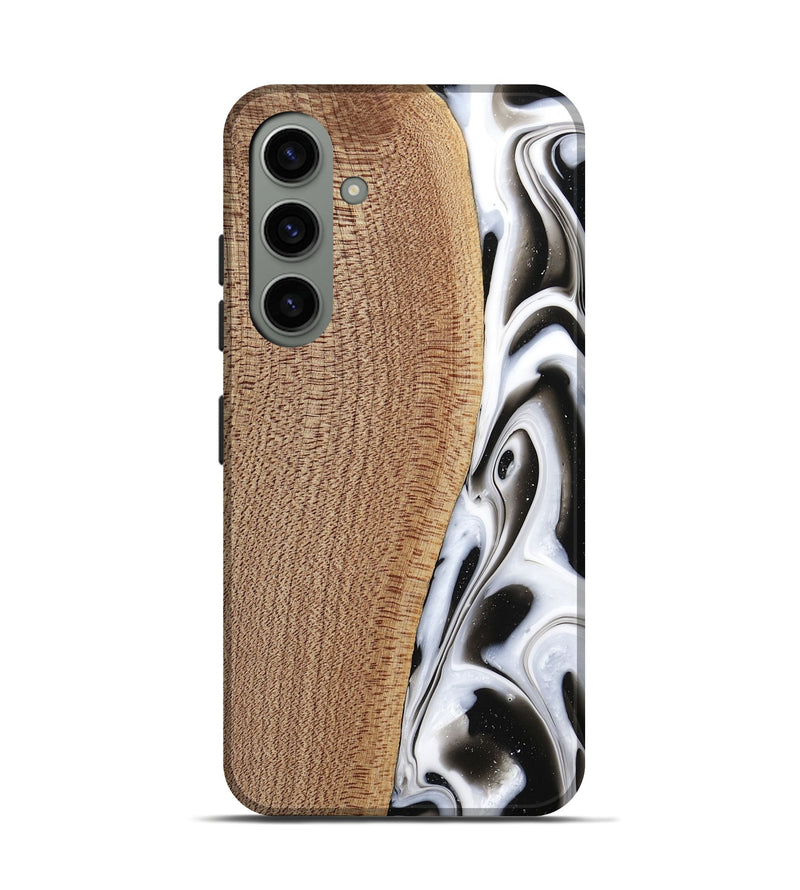 Galaxy S24 Wood Live Edge Phone Case - Michiel (Black & White, 741603)