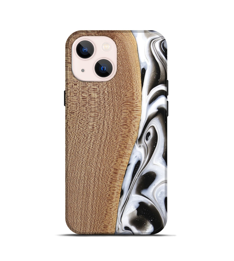 iPhone 13 mini Wood Live Edge Phone Case - Michiel (Black & White, 741603)