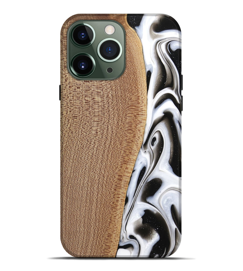 iPhone 13 Pro Max Wood Live Edge Phone Case - Michiel (Black & White, 741603)