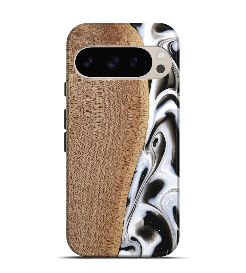 Pixel 9 Pro Wood Live Edge Phone Case - Michiel (Black & White, 741603)