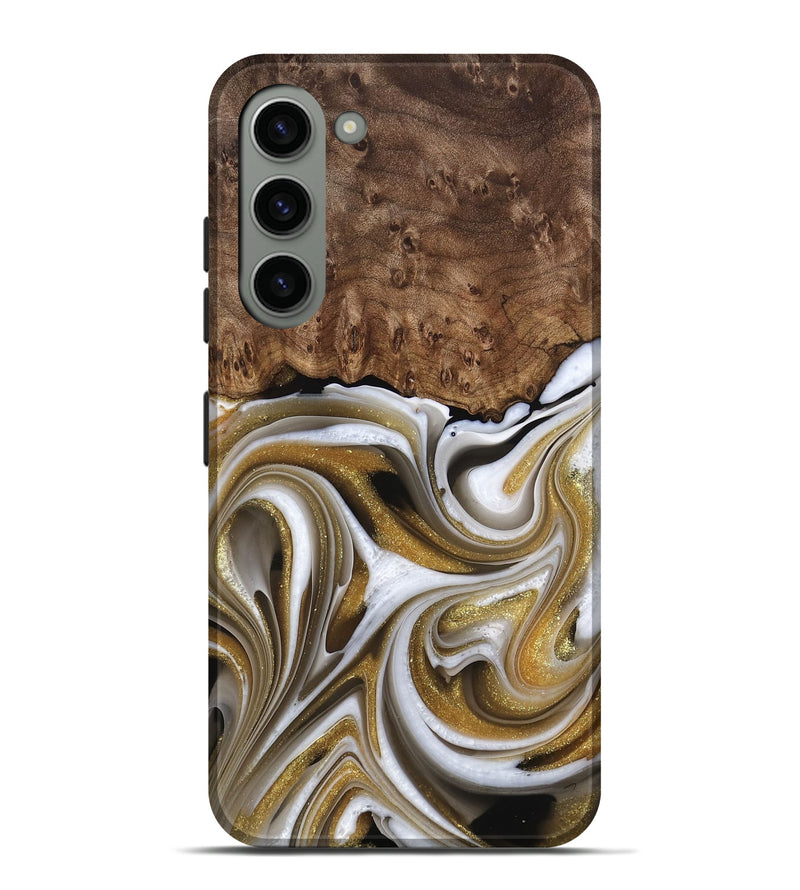 Galaxy S23 Plus Wood Live Edge Phone Case - Trinh (Black & White, 741604)