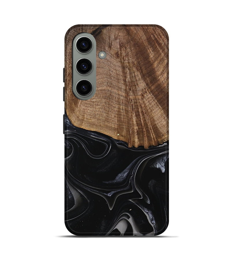 Galaxy S24 Wood Live Edge Phone Case - Jaliyah (Black & White, 741605)