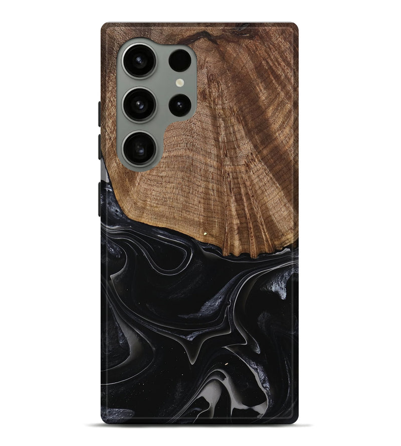 Galaxy S24 Ultra Wood Live Edge Phone Case - Jaliyah (Black & White, 741605)