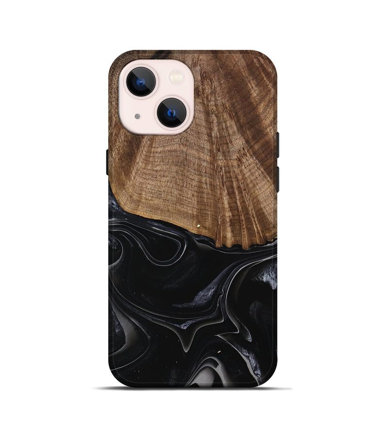 iPhone 13 mini Wood Live Edge Phone Case - Jaliyah (Black & White, 741605)