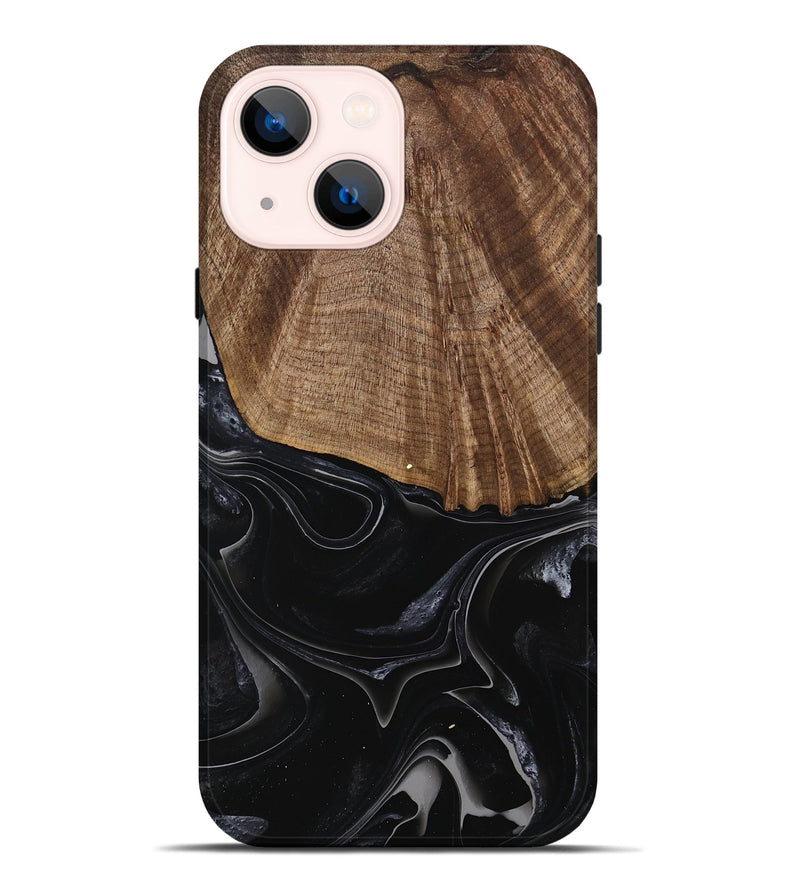 iPhone 14 Plus Wood Live Edge Phone Case - Jaliyah (Black & White, 741605)