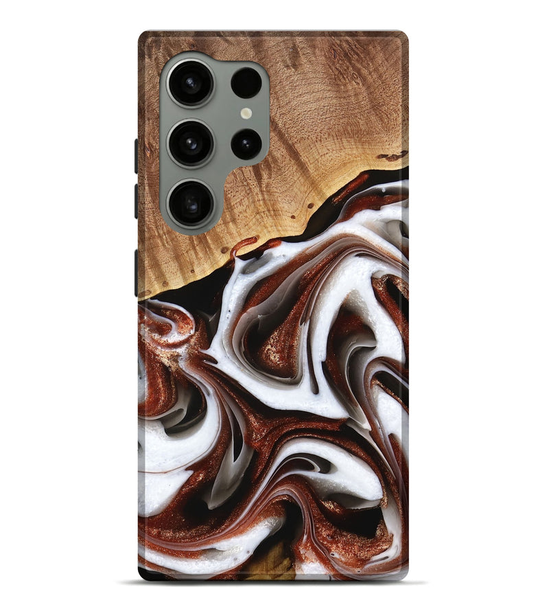 Galaxy S24 Ultra Wood Live Edge Phone Case - Shep (Black & White, 741606)