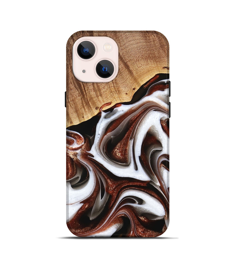 iPhone 13 mini Wood Live Edge Phone Case - Shep (Black & White, 741606)