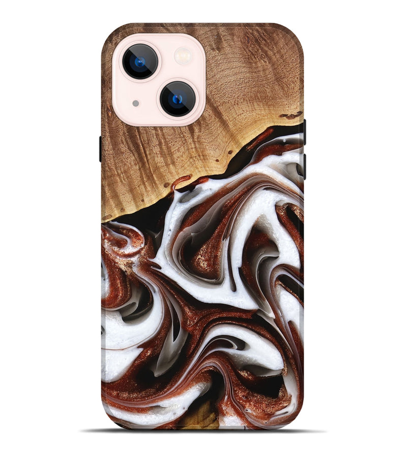 iPhone 14 Plus Wood Live Edge Phone Case - Shep (Black & White, 741606)