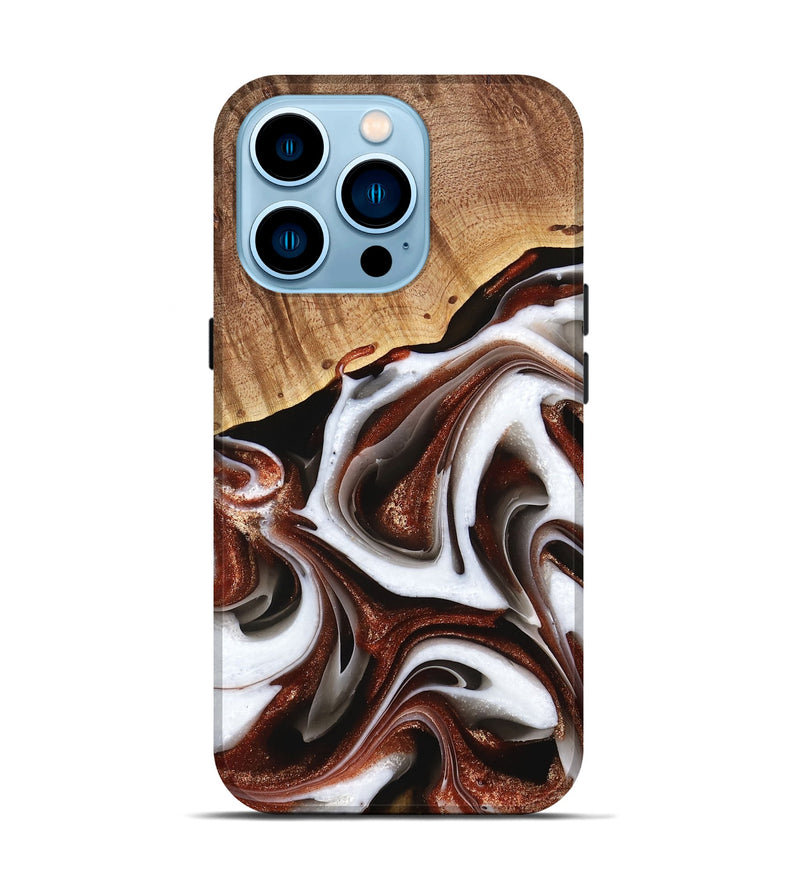 iPhone 14 Pro Wood Live Edge Phone Case - Shep (Black & White, 741606)