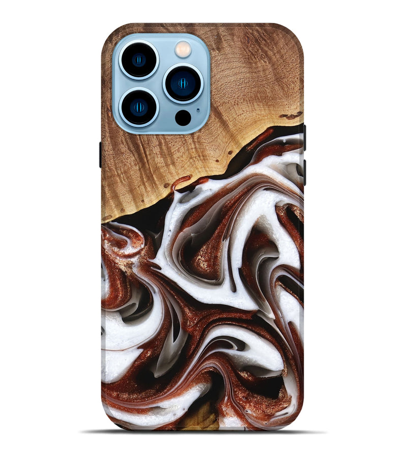 iPhone 14 Pro Max Wood Live Edge Phone Case - Shep (Black & White, 741606)