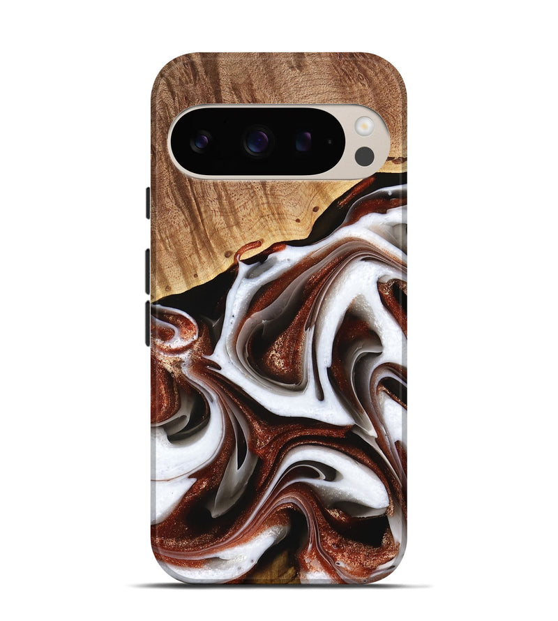 Pixel 9 Pro Wood Live Edge Phone Case - Shep (Black & White, 741606)