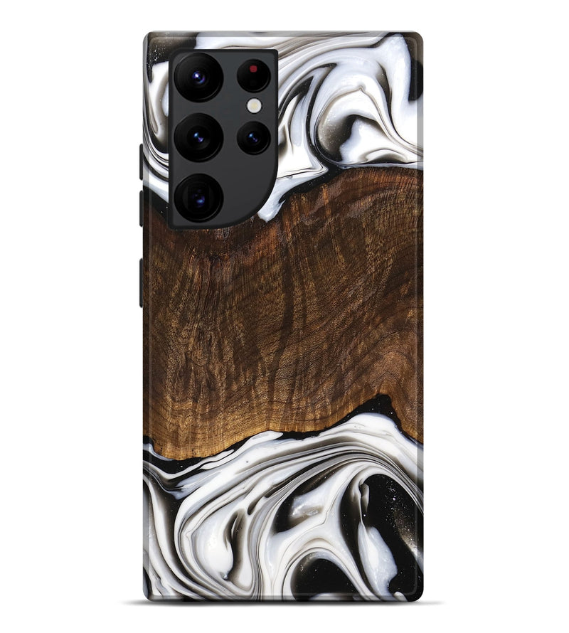 Galaxy S22 Ultra Wood Live Edge Phone Case - Trenten (Black & White, 741607)