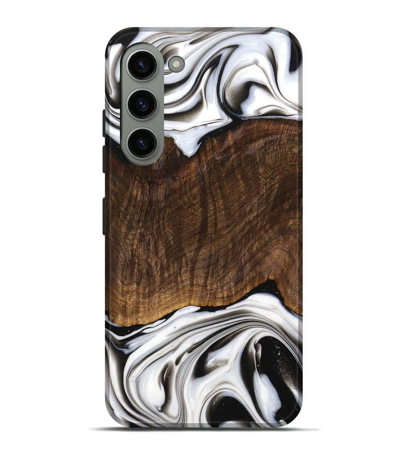 Galaxy S23 Plus Wood Live Edge Phone Case - Trenten (Black & White, 741607)