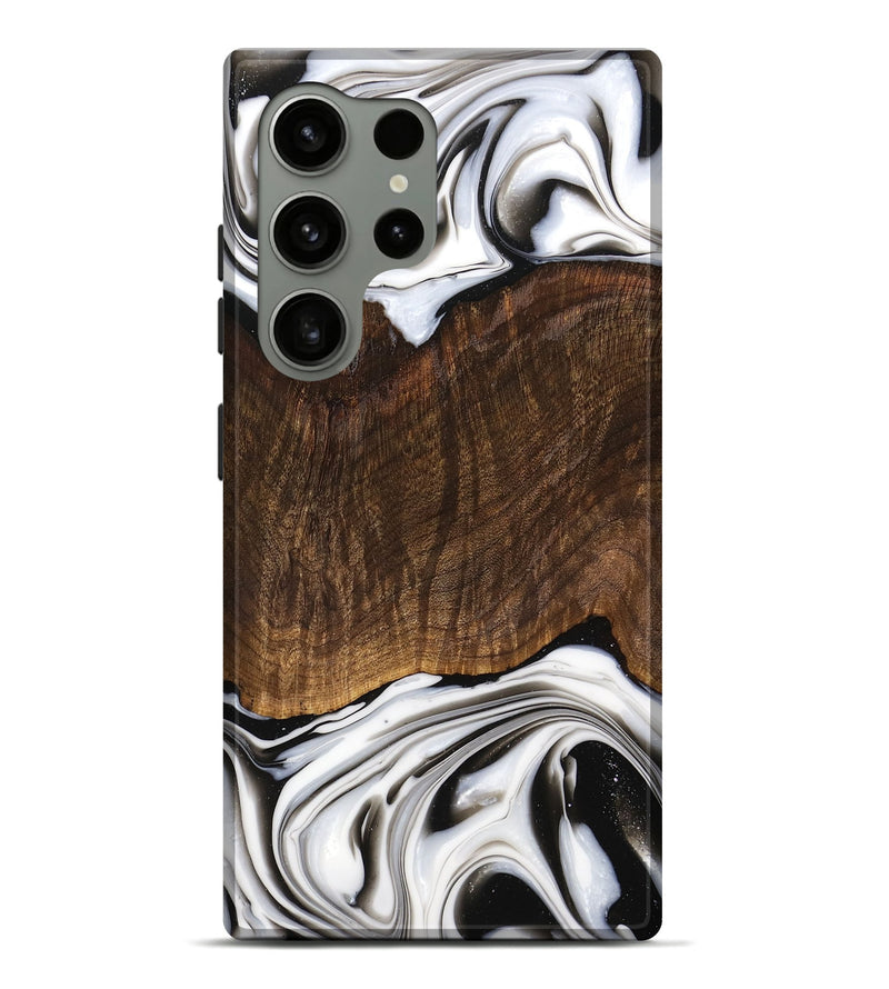 Galaxy S24 Ultra Wood Live Edge Phone Case - Trenten (Black & White, 741607)