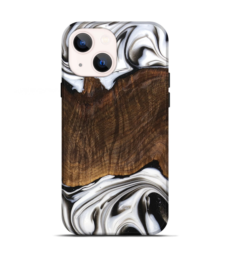 iPhone 13 Wood Live Edge Phone Case - Trenten (Black & White, 741607)