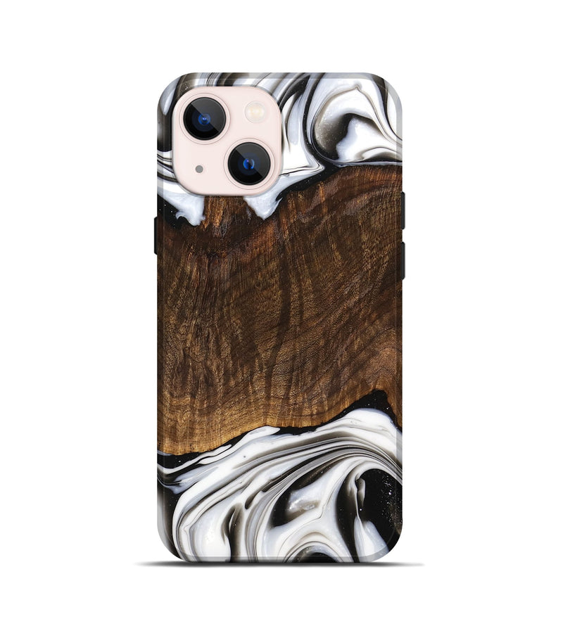 iPhone 13 mini Wood Live Edge Phone Case - Trenten (Black & White, 741607)