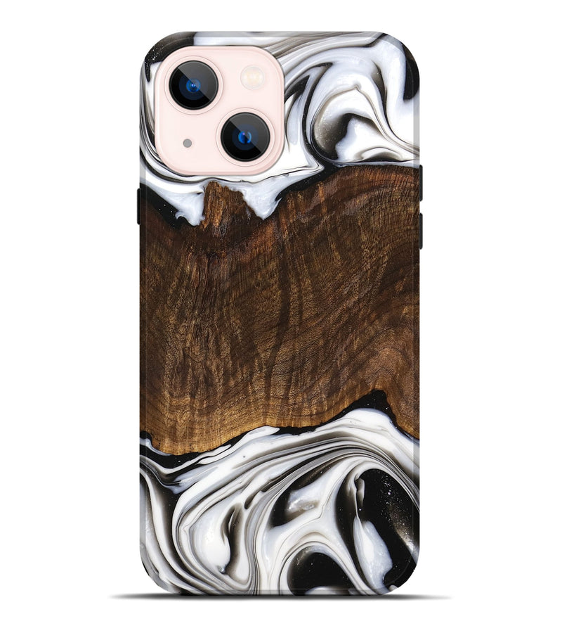 iPhone 14 Plus Wood Live Edge Phone Case - Trenten (Black & White, 741607)