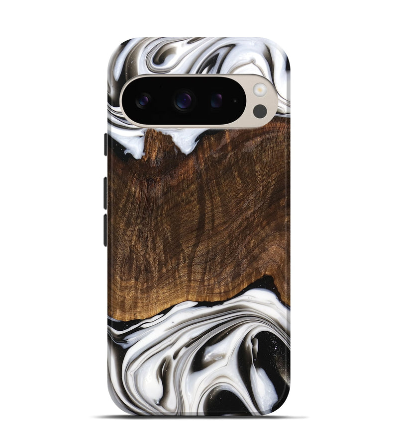 Pixel 9 Pro Wood Live Edge Phone Case - Trenten (Black & White, 741607)