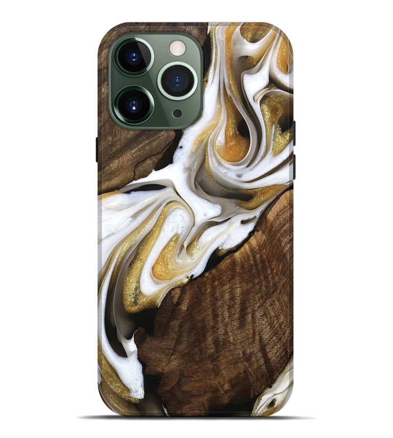 iPhone 13 Pro Max Wood Live Edge Phone Case - Keyla (Black & White, 741608)